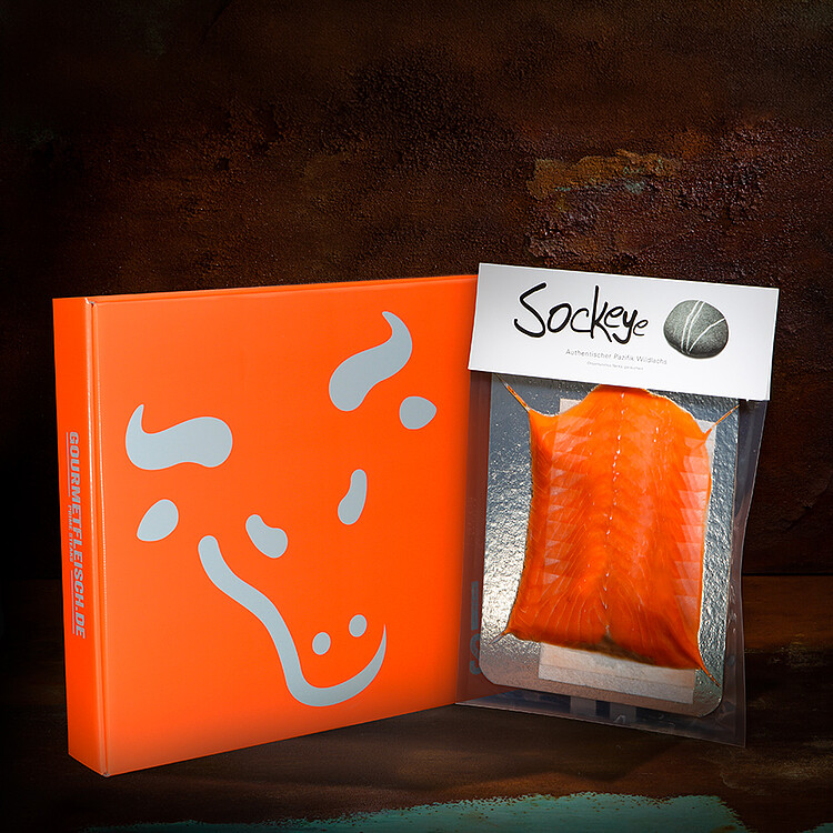 Bild 1 - Alaska Sockeye-Wildlachs, ger�uchert, im Geschenkkarton